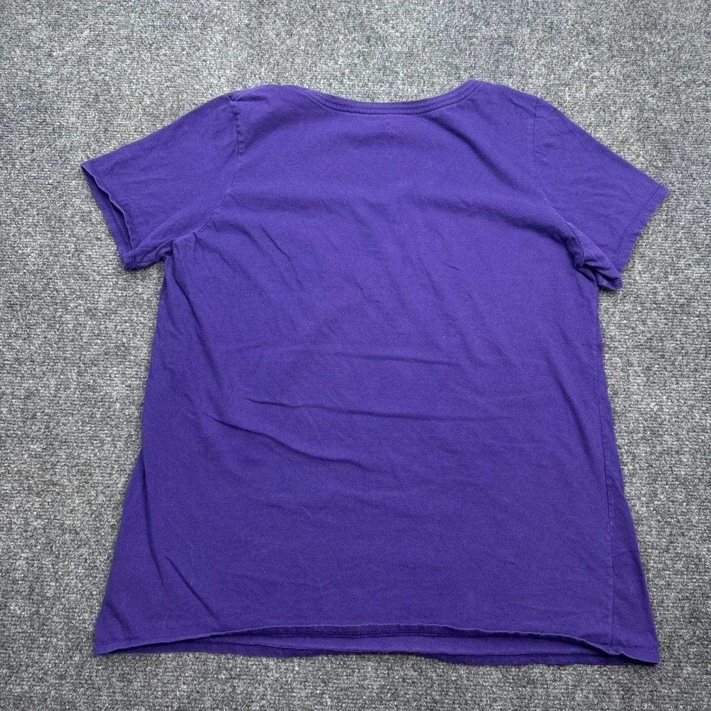 Nike Tee Shirt Top Womens Size Large Purple Center Logo Cotton‎ Athleisure